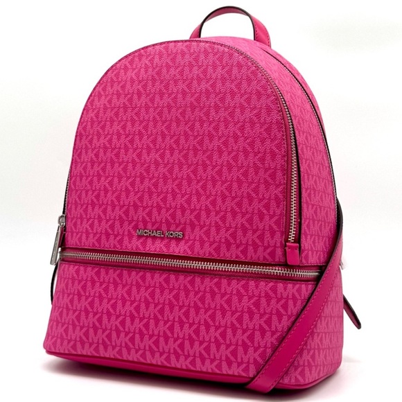 Michael Kors Medium Rhea Zip Backpack - Dragonfruit - Picture 1 of 10